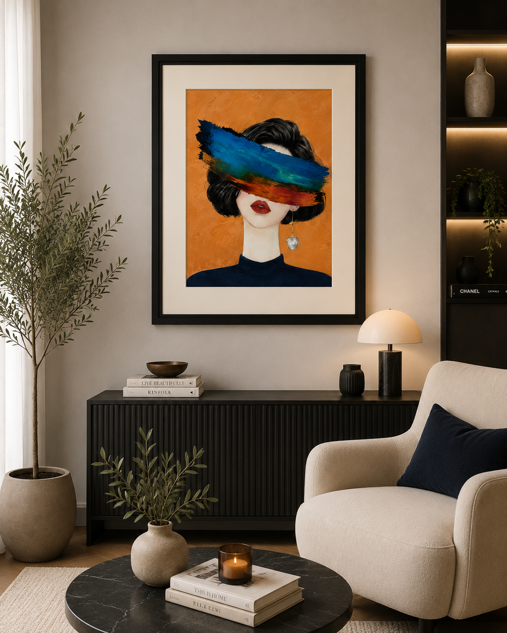 Hidden Gaze Abstract Wall Art – 40 × 50 cm. Item No: kz-001