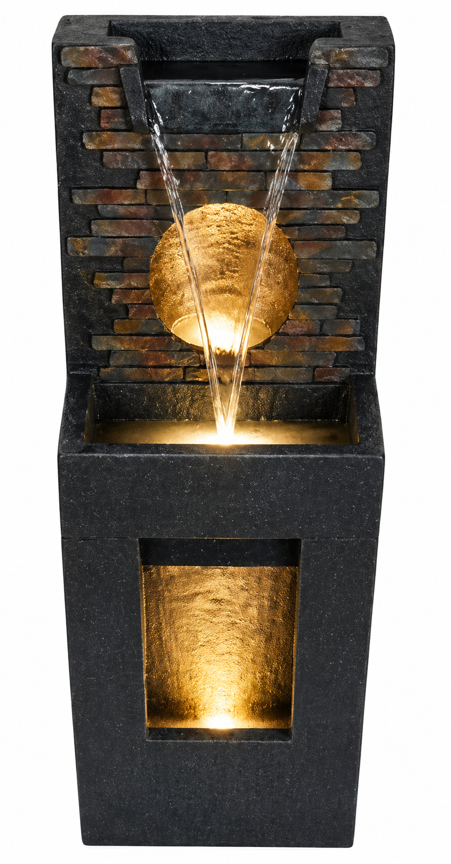 DARA Modern Cascade LED Water Feature Fountain