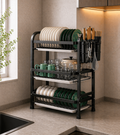 AURA 3-Tier Kitchen Dish Rack – Premium Multi-Level Organiser