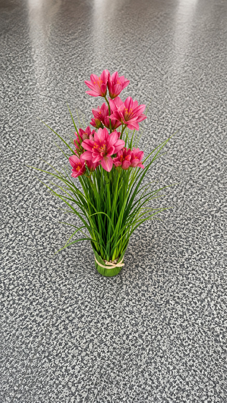 Artificial Pink Lily Grass Arrangement. 45cm