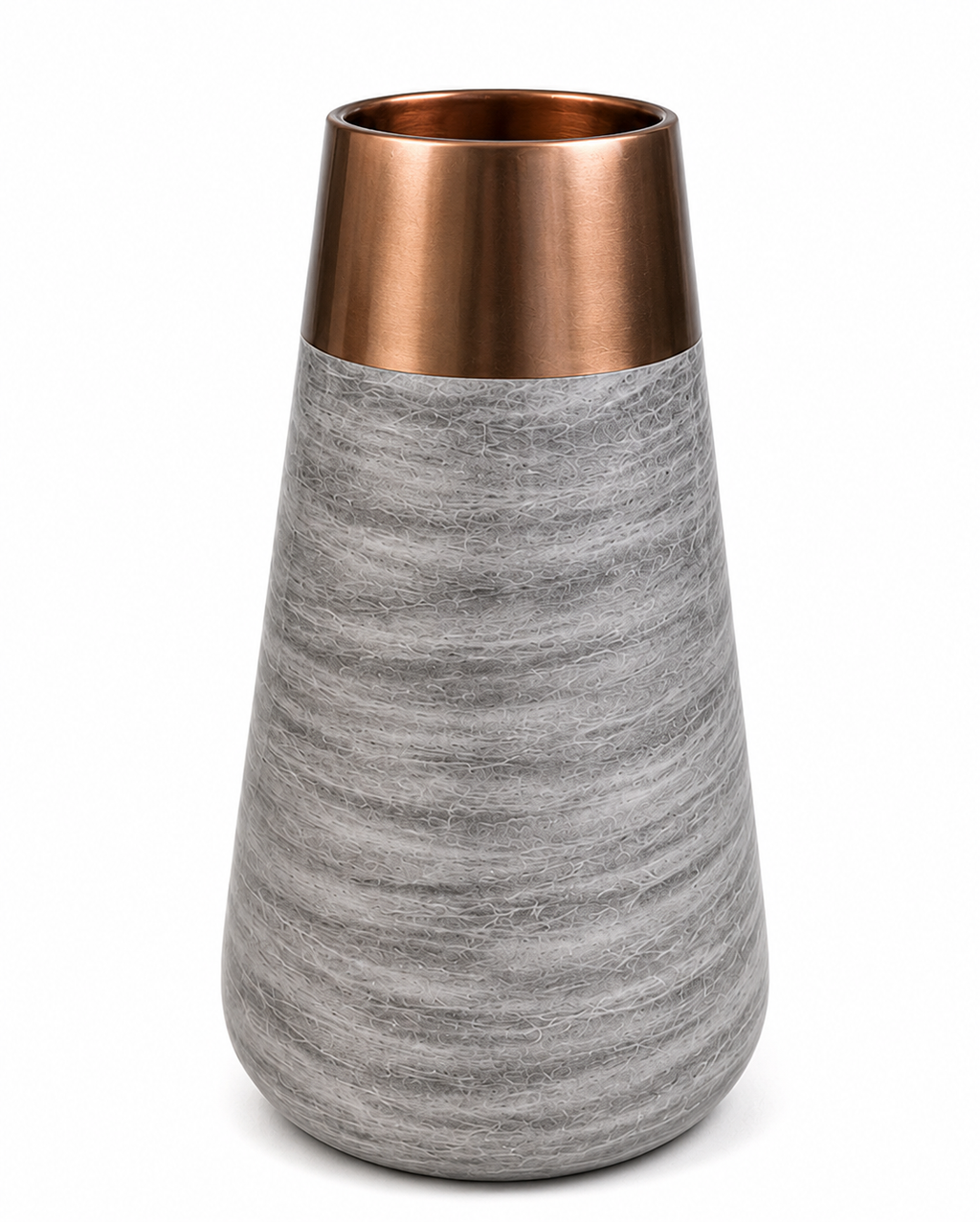 Modern Resin Planter Pot – Grey & Copper | 30 × 70 cm