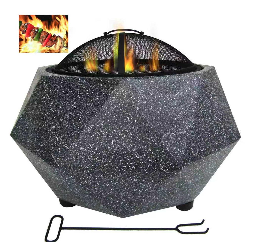 Geometric Fire Pit – Magnesium Oxide Stone Finish (69-64-48cn)