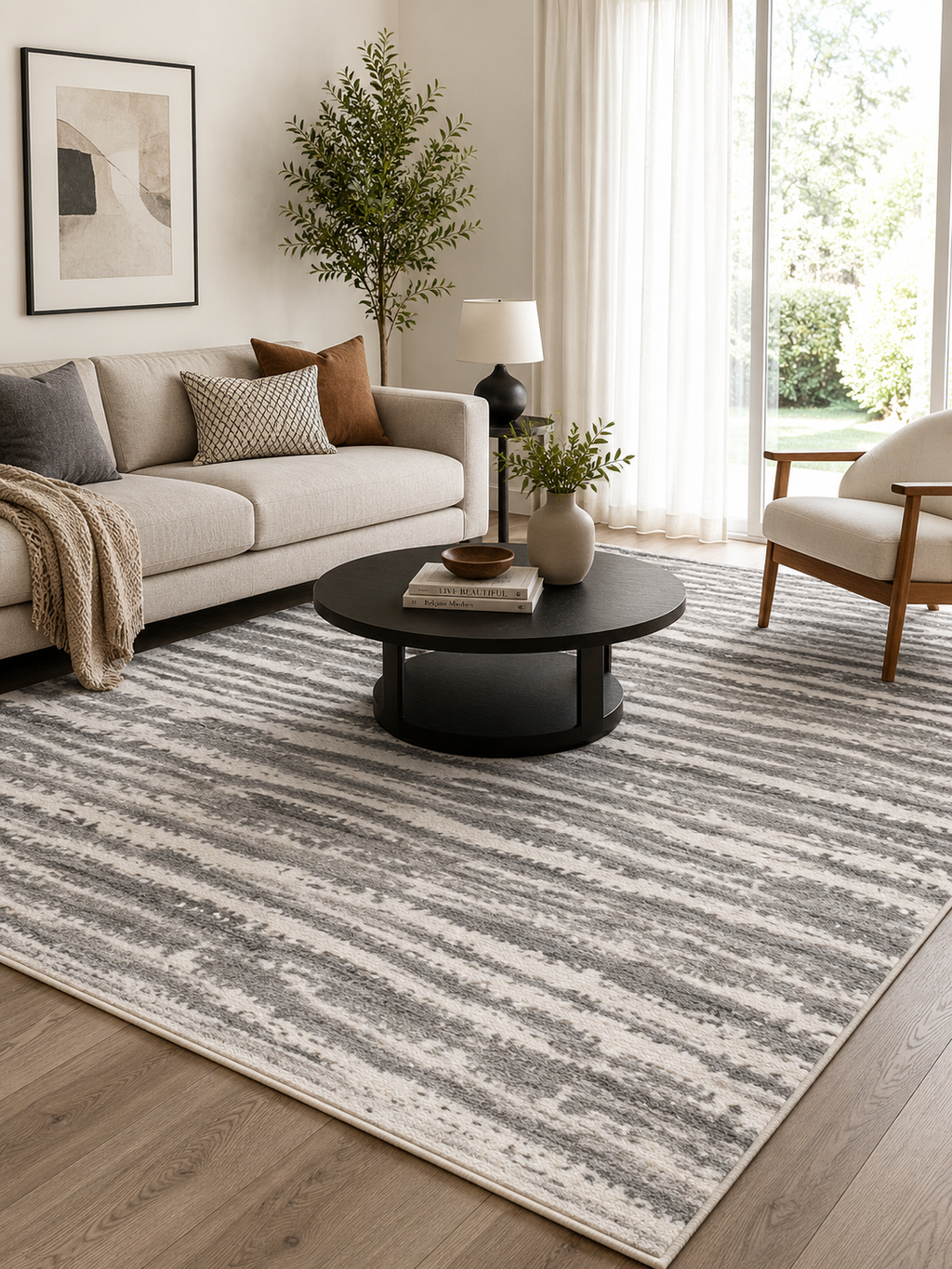 Modern Abstract Grey Rug – 160 x 230 cm. ITEM NO:TGR-024