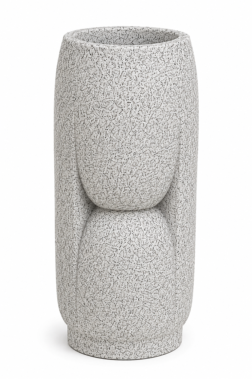 Modern Sculptural Resin Planter – Speckled White | Indoor & Outdoor | 38 × 36 × 100 cm