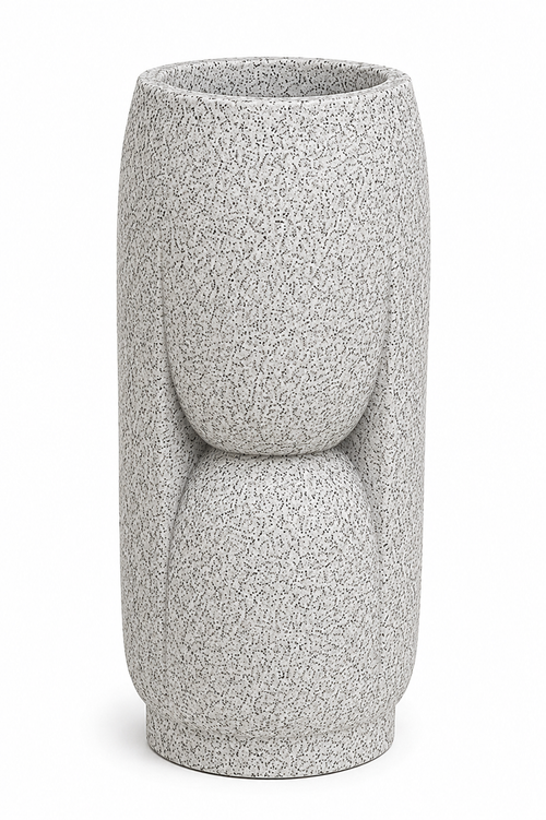 Modern Sculptural Resin Planter – Speckled White | Indoor & Outdoor | 38 × 36 × 100 cm