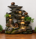 Majestic Rockfall LED Water Fountain – Grand Indoor Luxury Feature