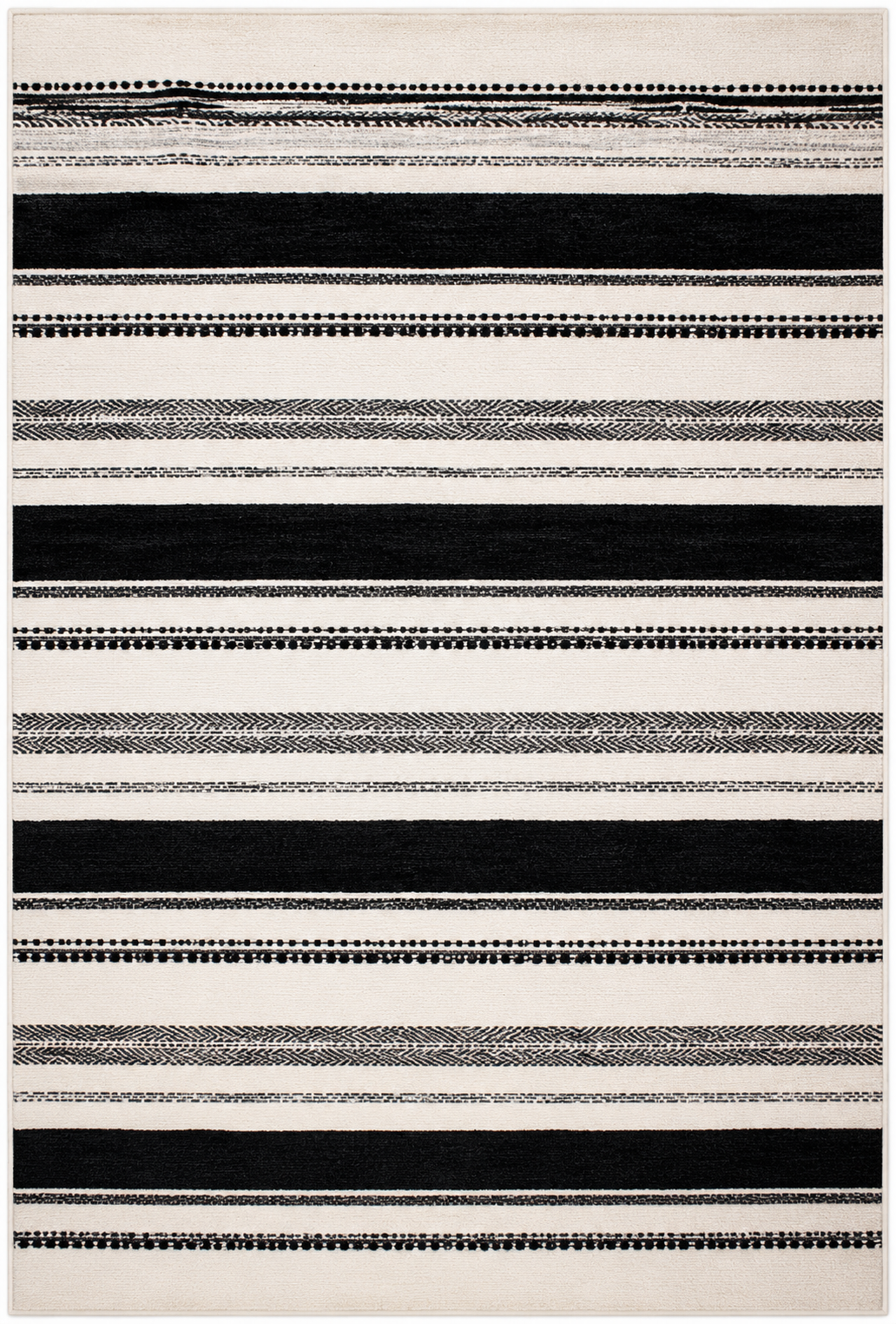 Waterproof Outdoor Picnic Rug – Black & Cream Stripe | 150 x 200cm. ITEM NO: PICNIC-202-02