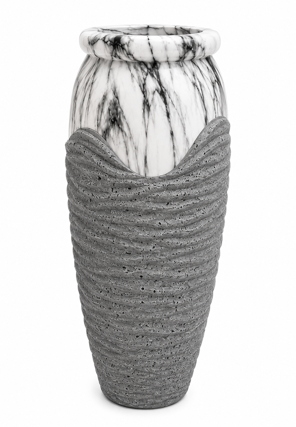 Modern Marble Resin Planter Pot – Indoor & Outdoor –  34×90cm