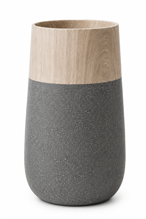 Modern Wood & Stone Resin Planter Pot – Indoor & Outdoor – 41 × 90 cm