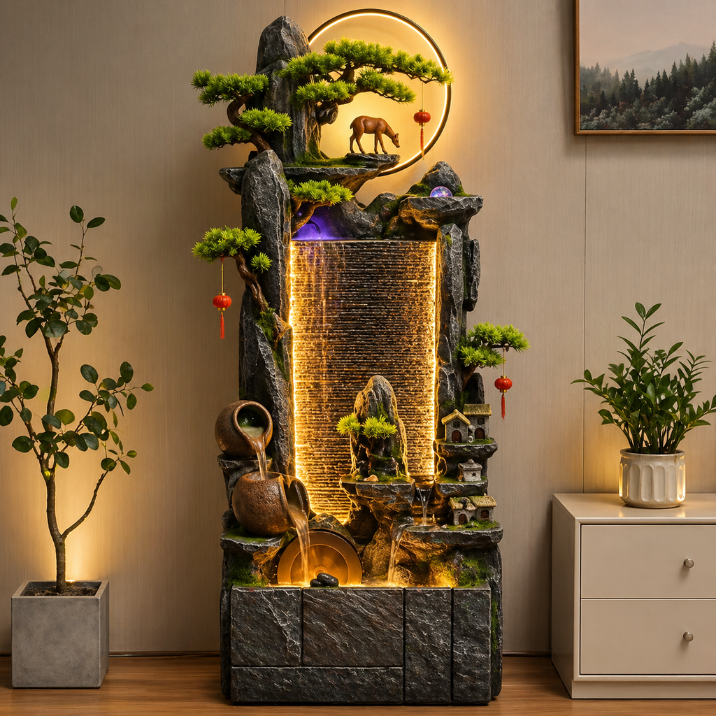 DARA Imperial Zen Cascade LED Water Feature  75cm (W) × 41cm (D) × 169cm (H)