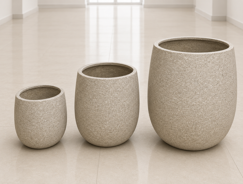 Resin Planter Set of 3 – Stone Look Finish.   Item No: WS.26-100