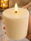 Ribbed LED Flame Candle – 7.5-10cm