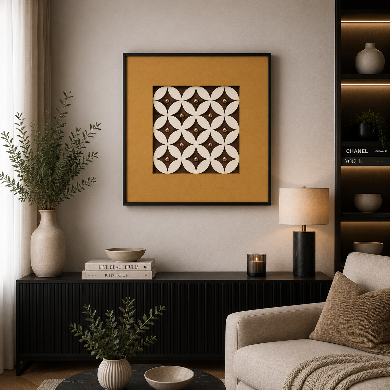 Aurelia Geometric Wall Art – 50 × 50 cm. Item No: LY-022