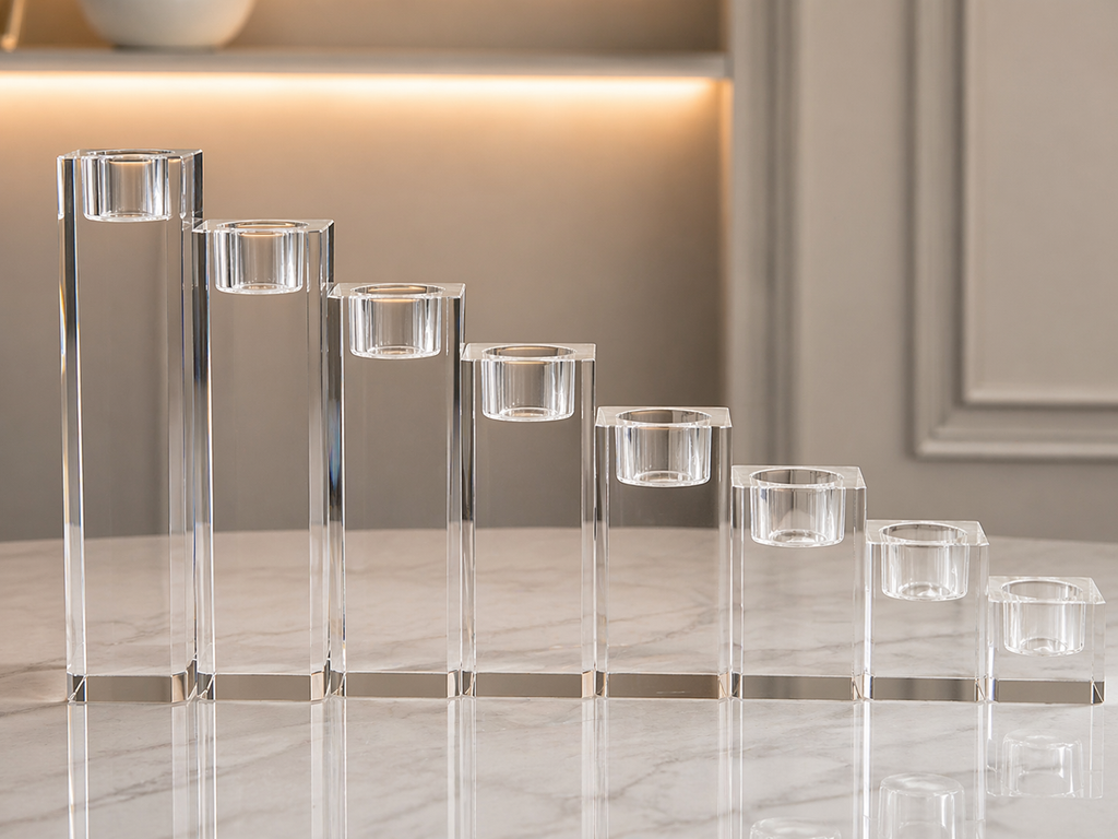DARA Cascade Crystal Candle Holder Set of 7
