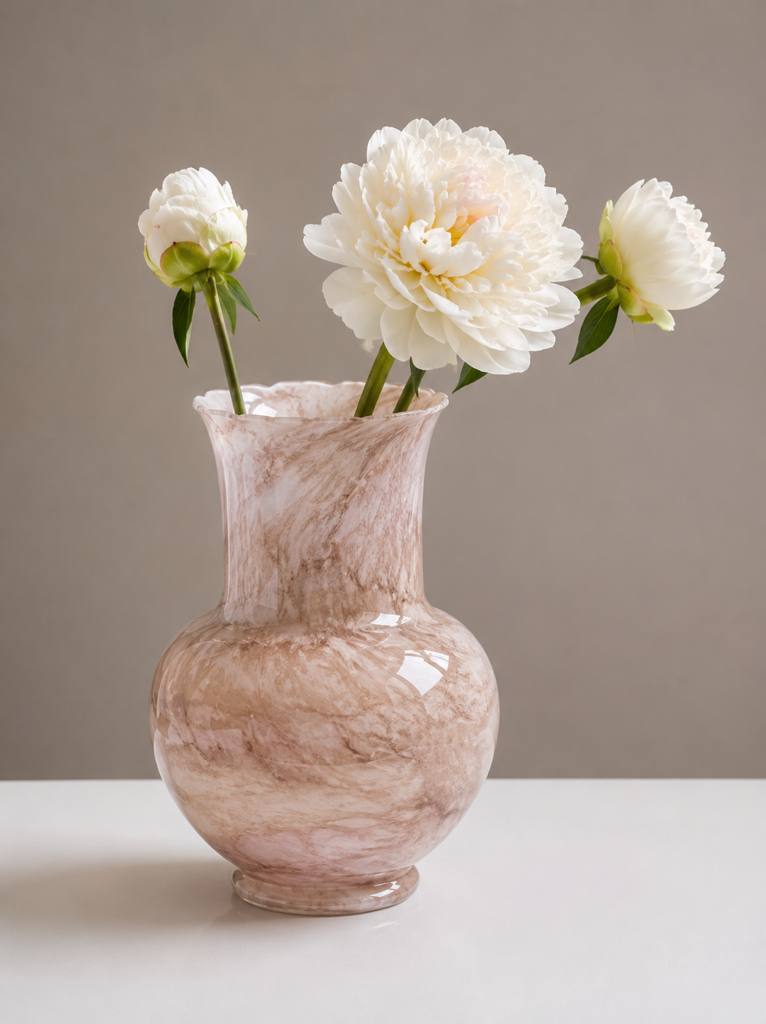 Handcrafted Marble Glass Vase – Elegant Decorative Accent.  Item No: WS.26-166