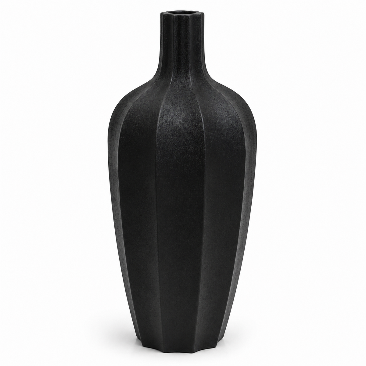 Modern Faceted Black Resin Planter Pot – 36 × 90 cm