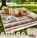 Outdoor Picnic Rug – Brown Stripe Design (150 x 200 cm) ITEM NO:PICNIC-202-3