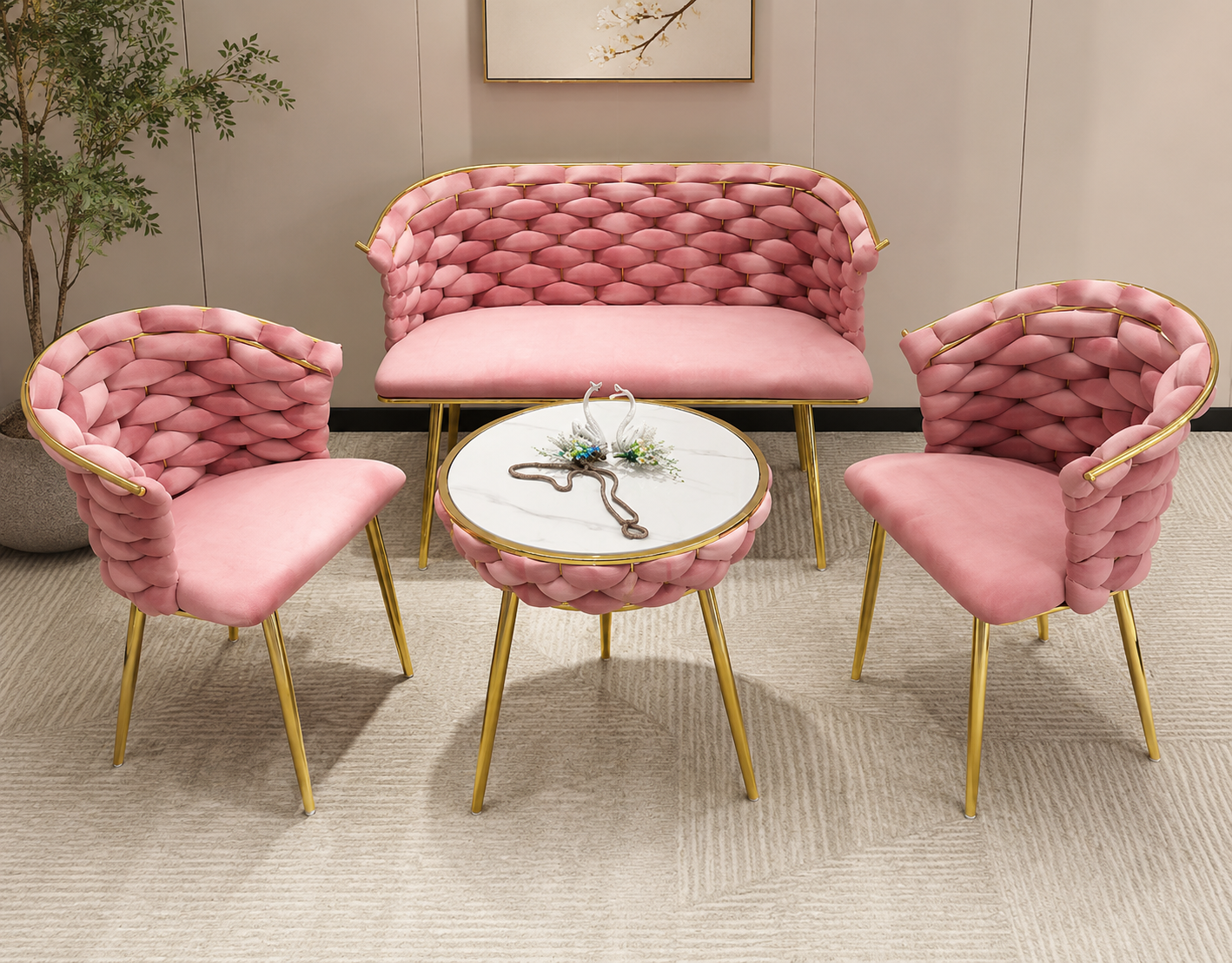 Modern Luxury Lounge Set – 4 Piece Set. Item No: Y28-Y28-Z-01