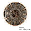 Titan Gear Wall Clock – Brushed Steel & Antique Gold (80-80-10cm)