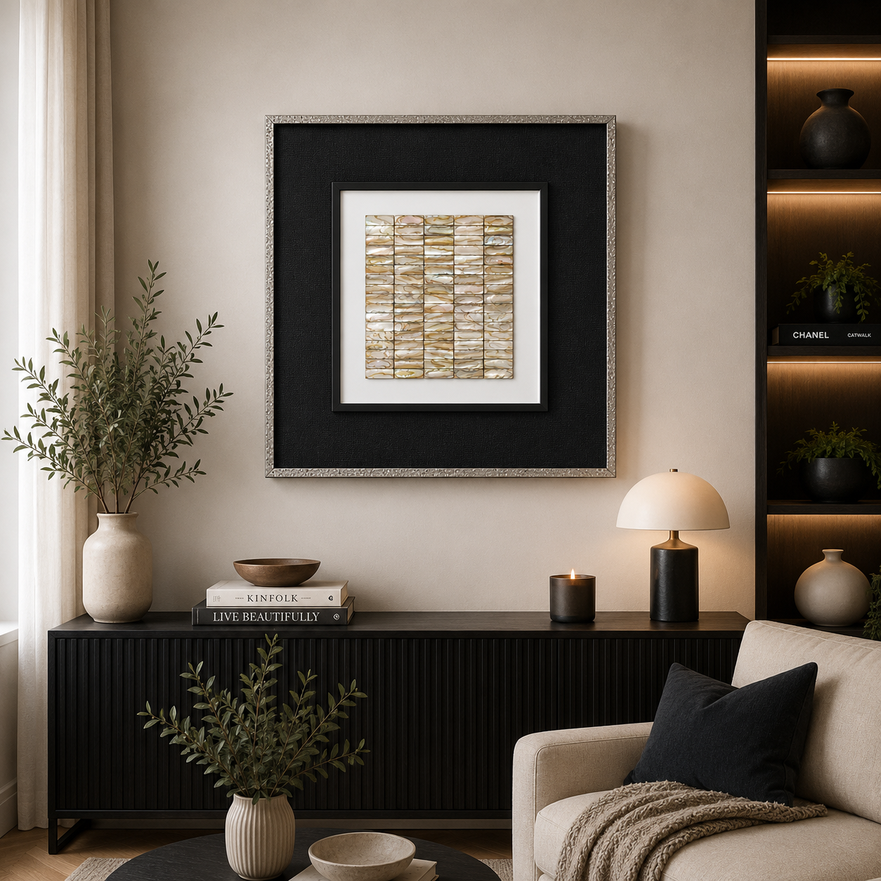 Pearl Shell Mosaic Wall Art – 50 × 50 cm. Item No: Ly-150