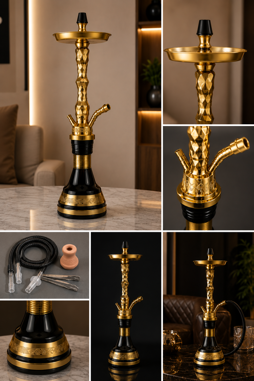 Luxury Gold Hookah Set. ITEM NO: SA-508