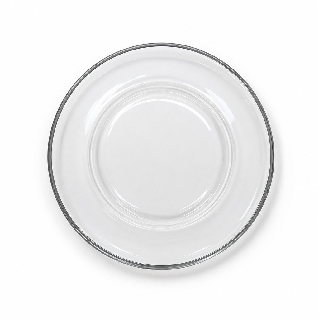27cm Clear Round Glass Serving Plate