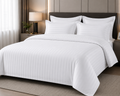 Hotel Luxe Stripe Bedding Set – White - bed sheet- | 200 x 230 cm