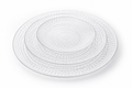 Diamond Textured Clear Glass Serving Plates – Set of 3