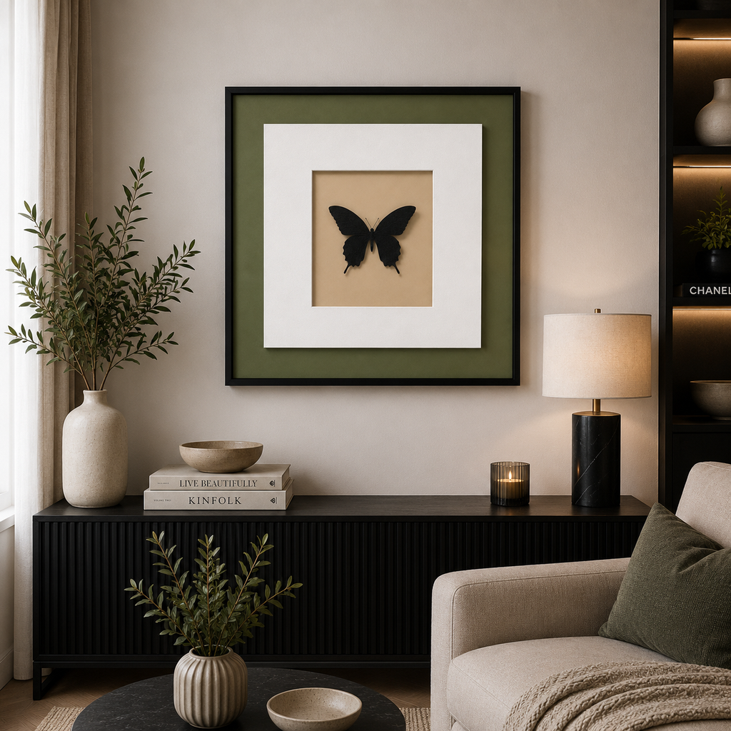 Noir Butterfly Wall Art – 50 × 50 cm. Item No: Ly -024