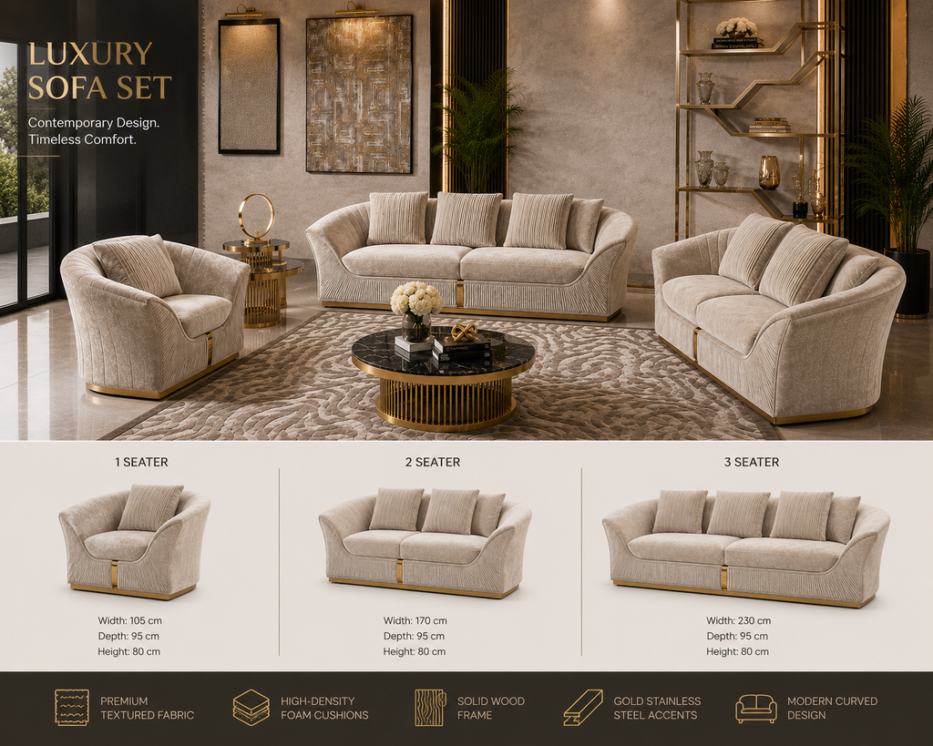 Luxury Curved Sofa Set. Item No: 2042#