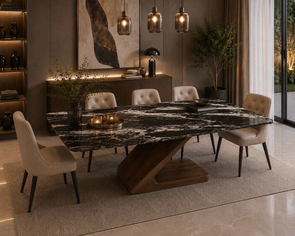 Modern Luxury Marble Dining Table  Size: 160 × 90 cm. Item No: T18