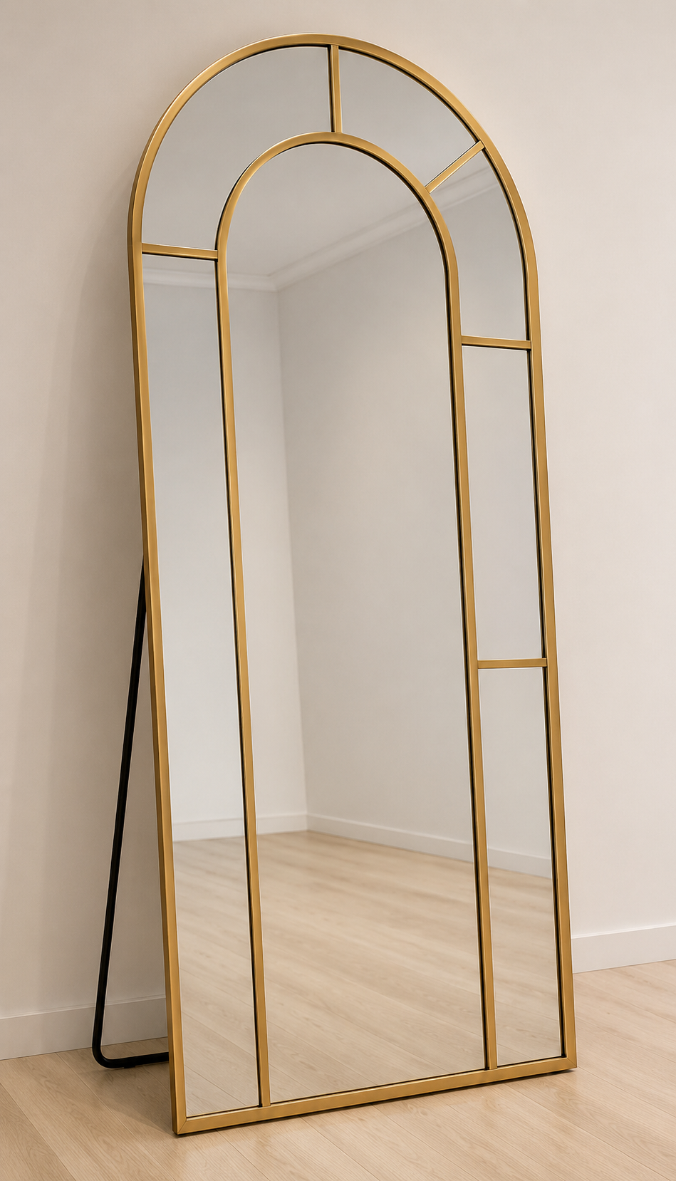 Modern Gold Arched Freestanding Full-Length Mirror – 60 × 160cm