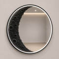 LED Moon Wall Mirror – 65 × 65cm