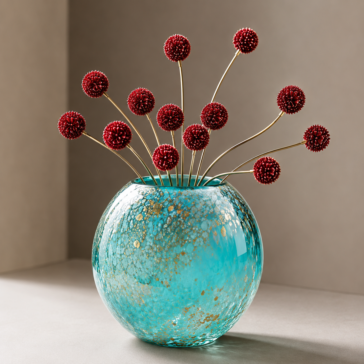 Handcrafted Blue Art Glass Vase – Modern Decorative Centrepiece. Item No: WS.26-153