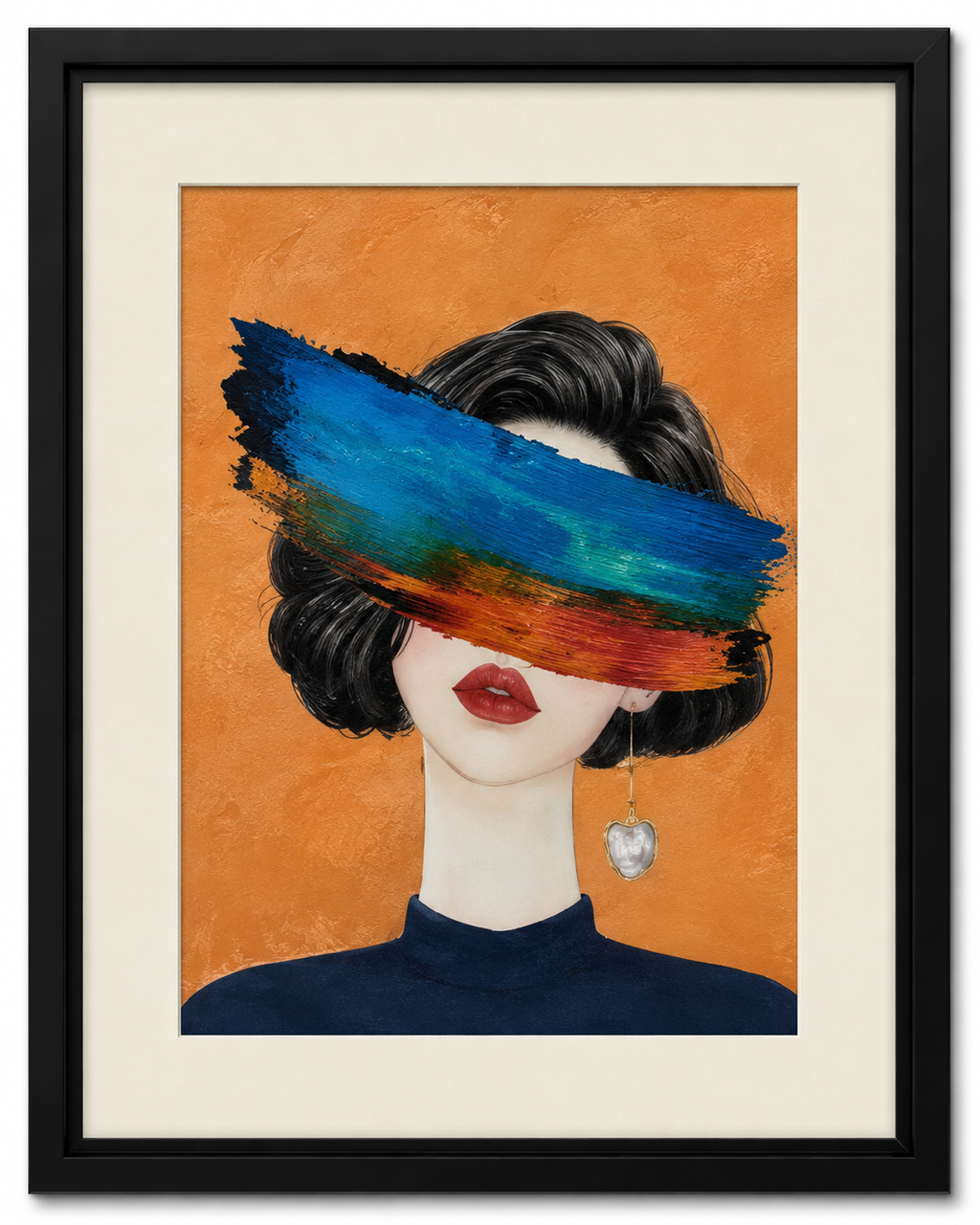 Hidden Gaze Abstract Wall Art – 40 × 50 cm. Item No: kz-001