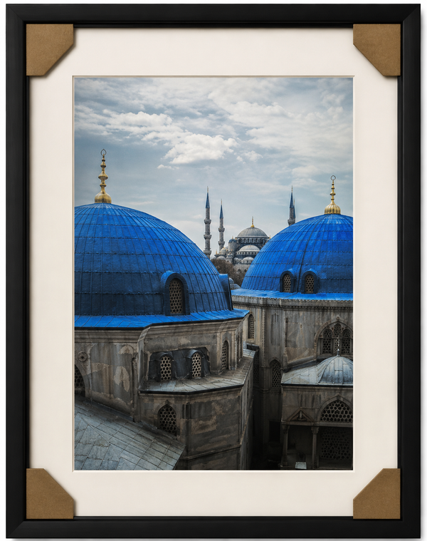 Azure Dome Architectural Wall Art – 40 × 50 cm. Item No: kz-005