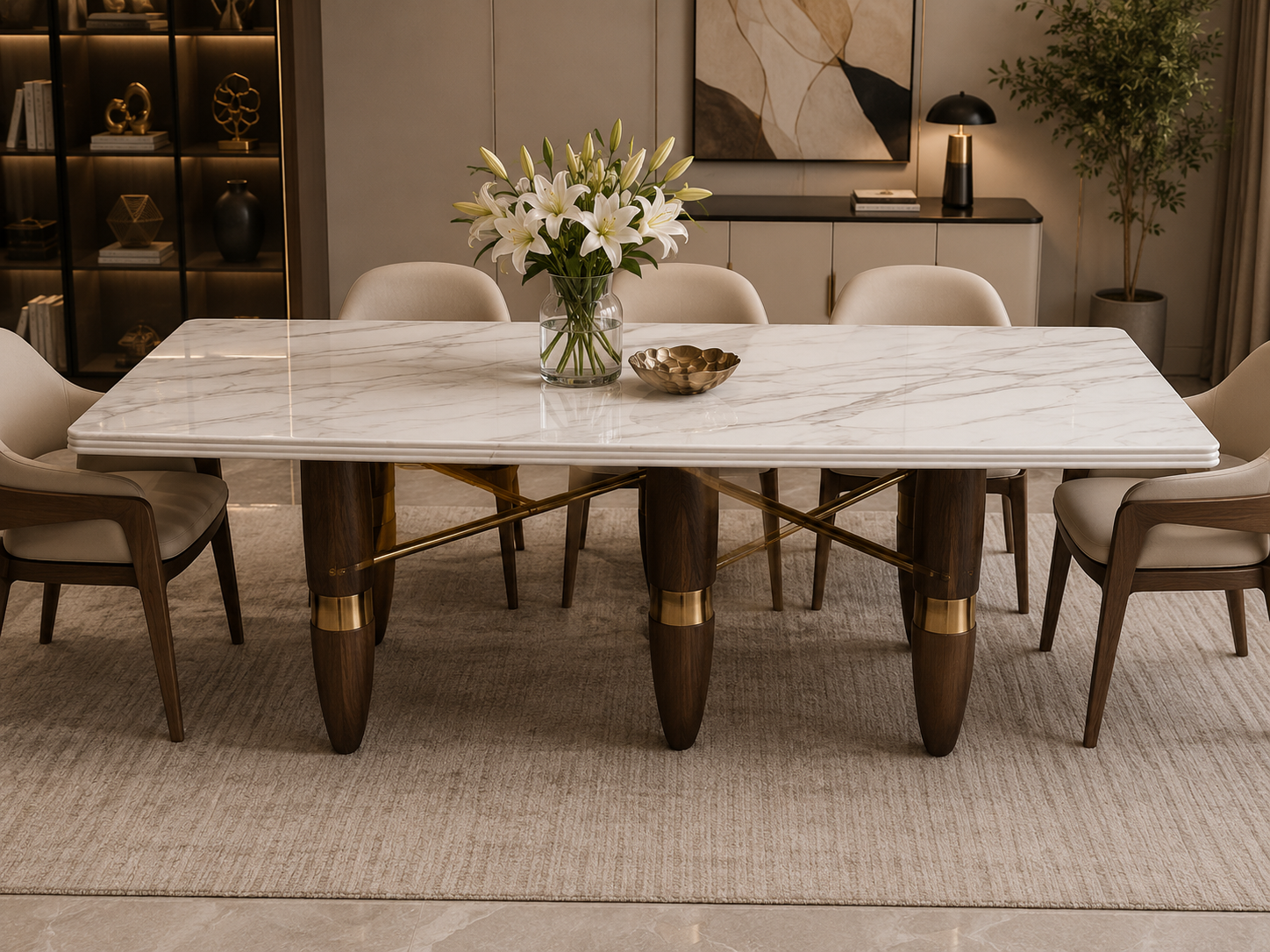 Modern Luxury Marble Dining Table  Size: 180 × 90 cm. item No : A26#sy8516
