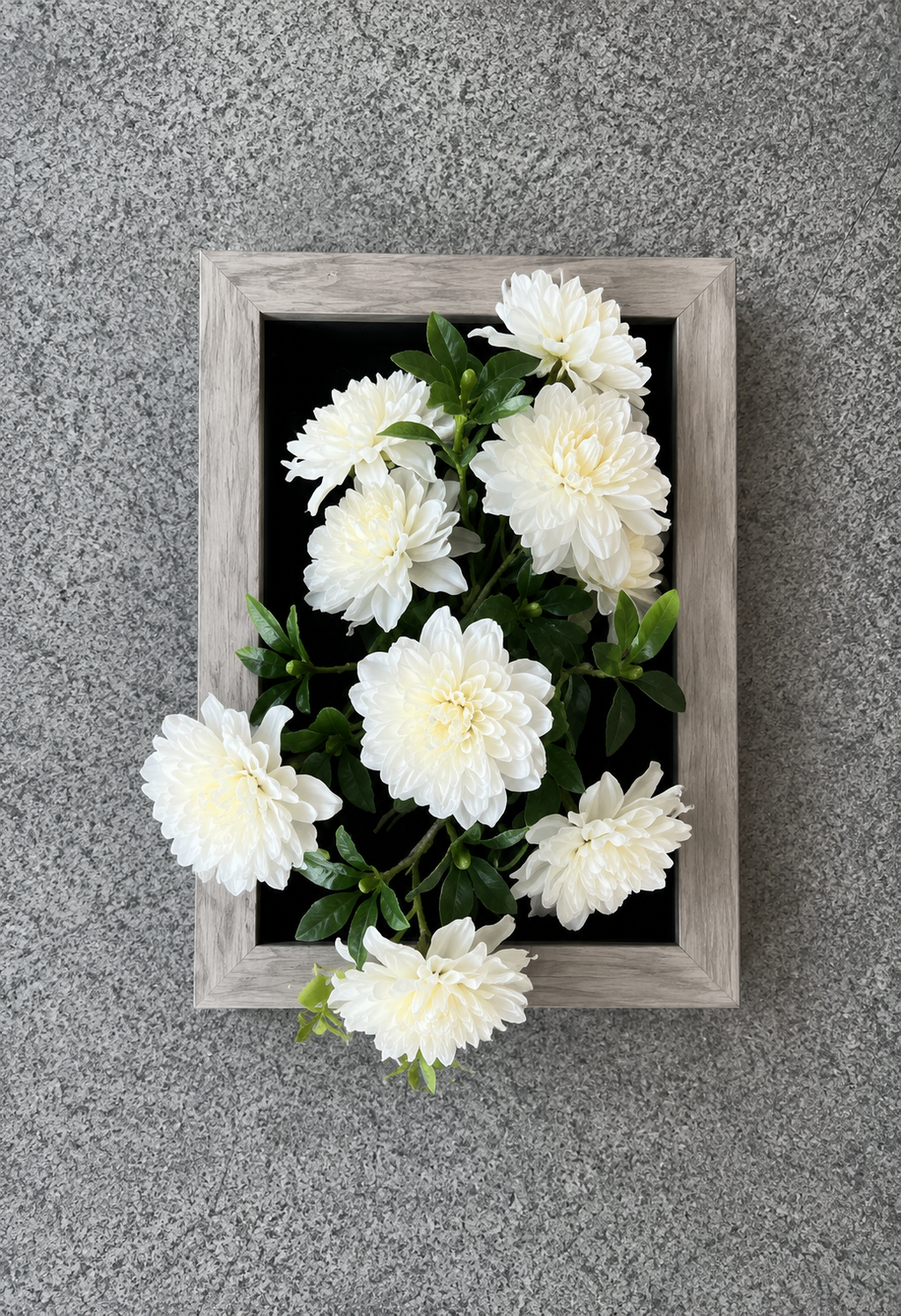 Artificial White Flower Wall Frame – Decorative Floral Wall Art