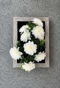 Artificial White Flower Wall Frame – Decorative Floral Wall Art