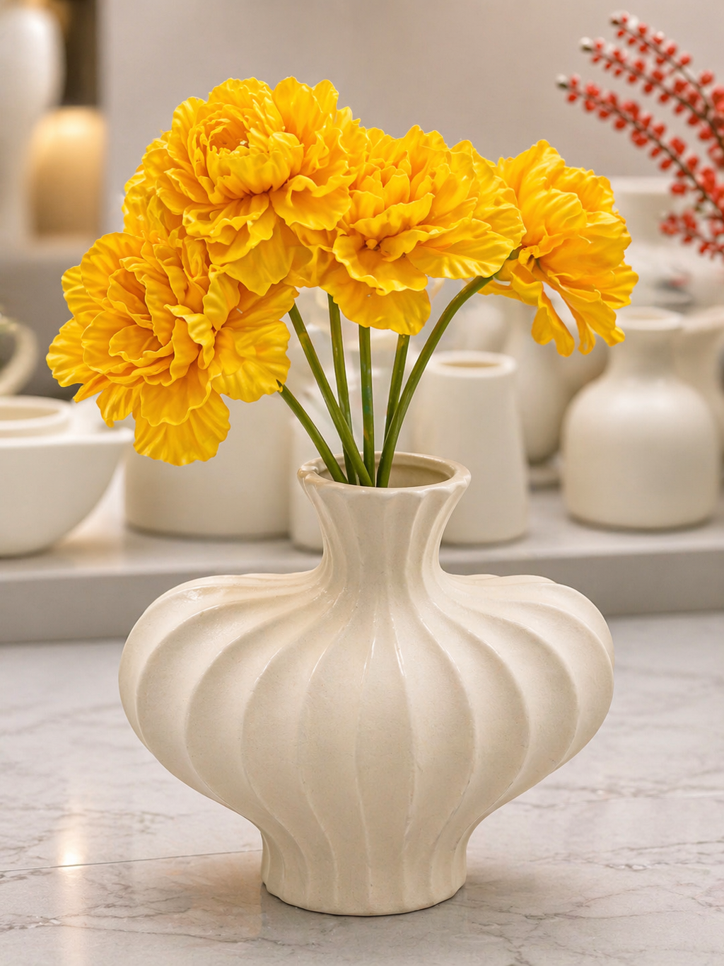 DARA Soleil Sculpted Ceramic Vase