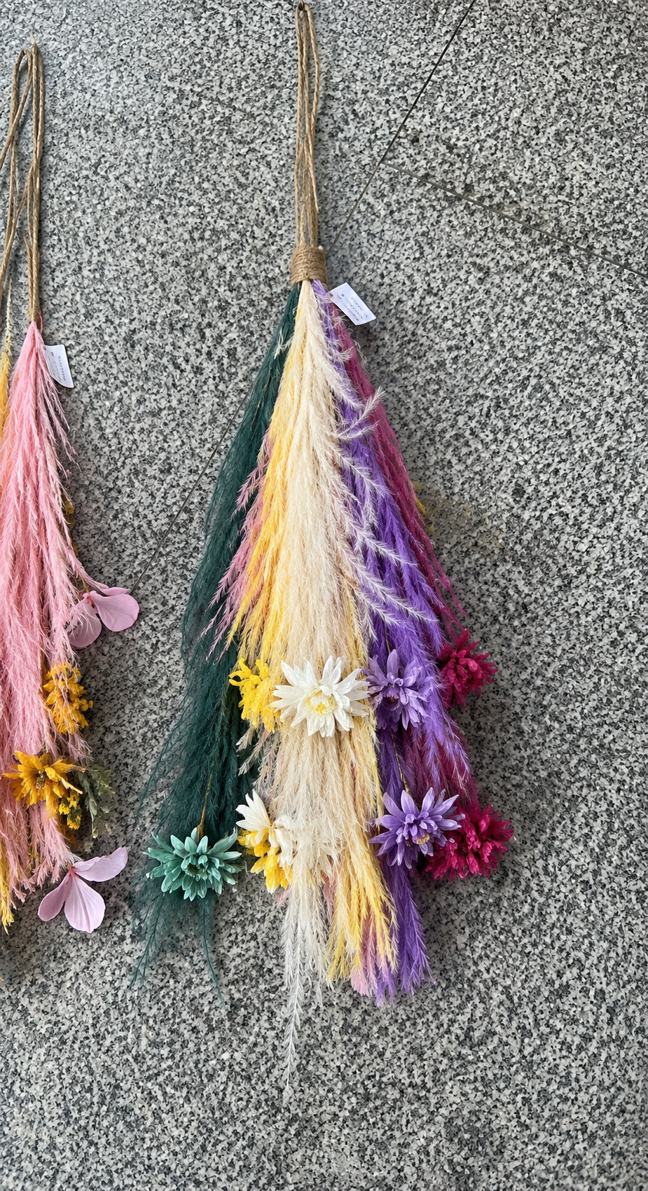 Colourful Artificial Pampas & Flower Bouquet