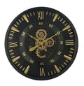 Eclipse Gear Wall Clock – Black & Gold Luxury Design (80-80-10cm)