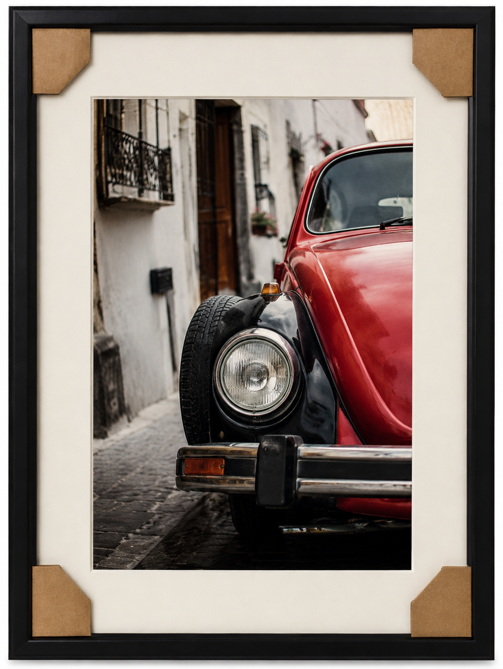 Vintage Red Car Wall Art – 40 × 50 cm. Item No: kz-004