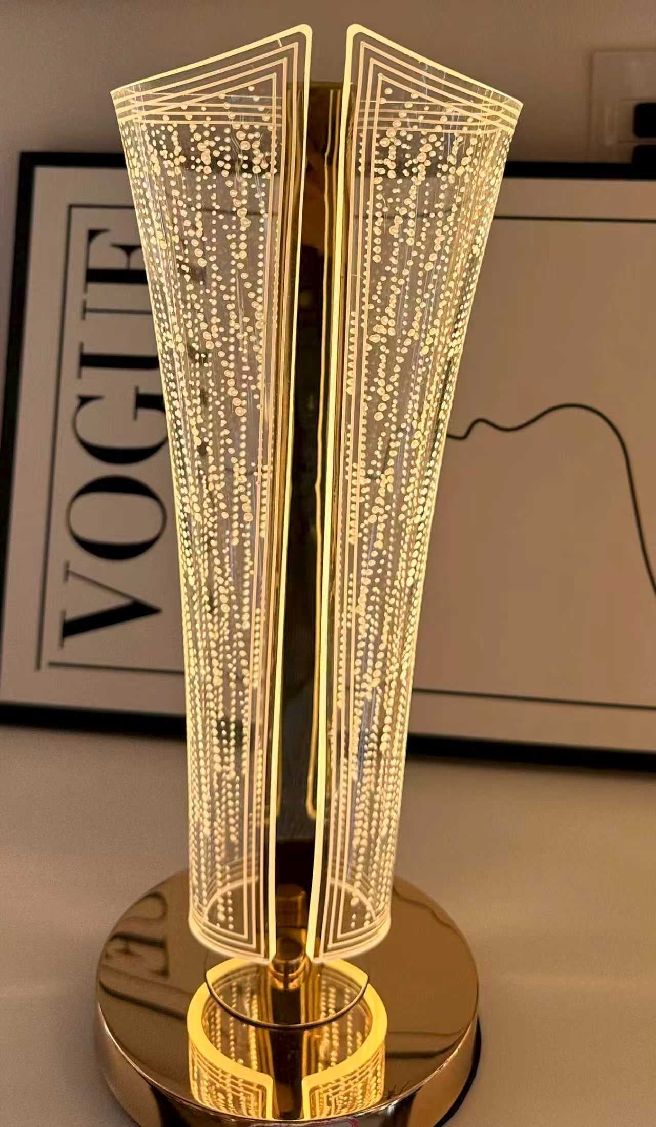 Aurora Crystal LED Table Lamp – Modern Sculptural Glow. ITEM NO: 6423