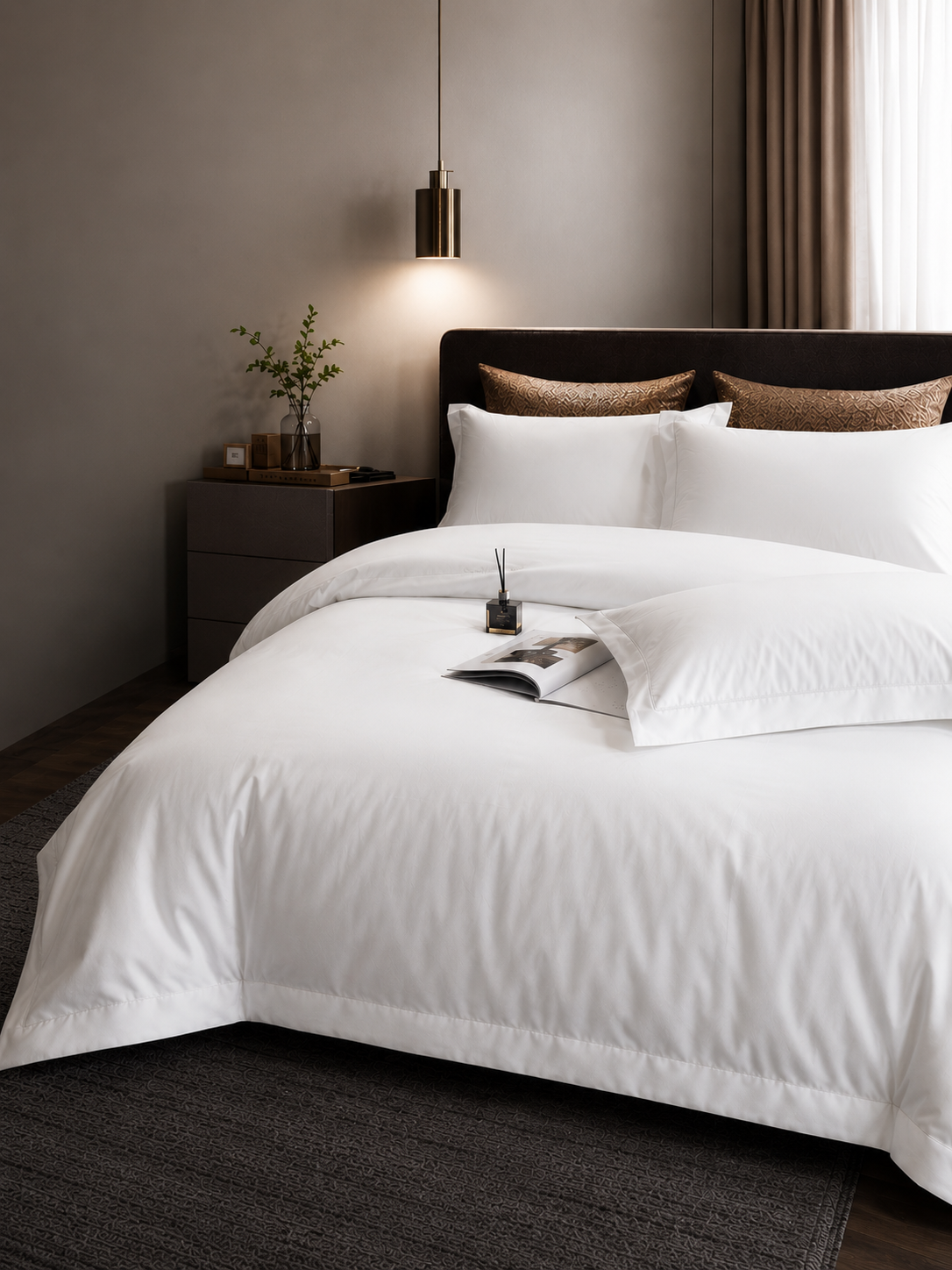 Grace Elegance Premium Bedding Set – White - bed sheet- | 200 x 230 cm