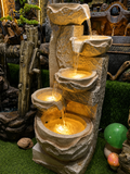 Cascade Stone LED Water Fountain – Indoor Decor Feature. 47/46/105cm