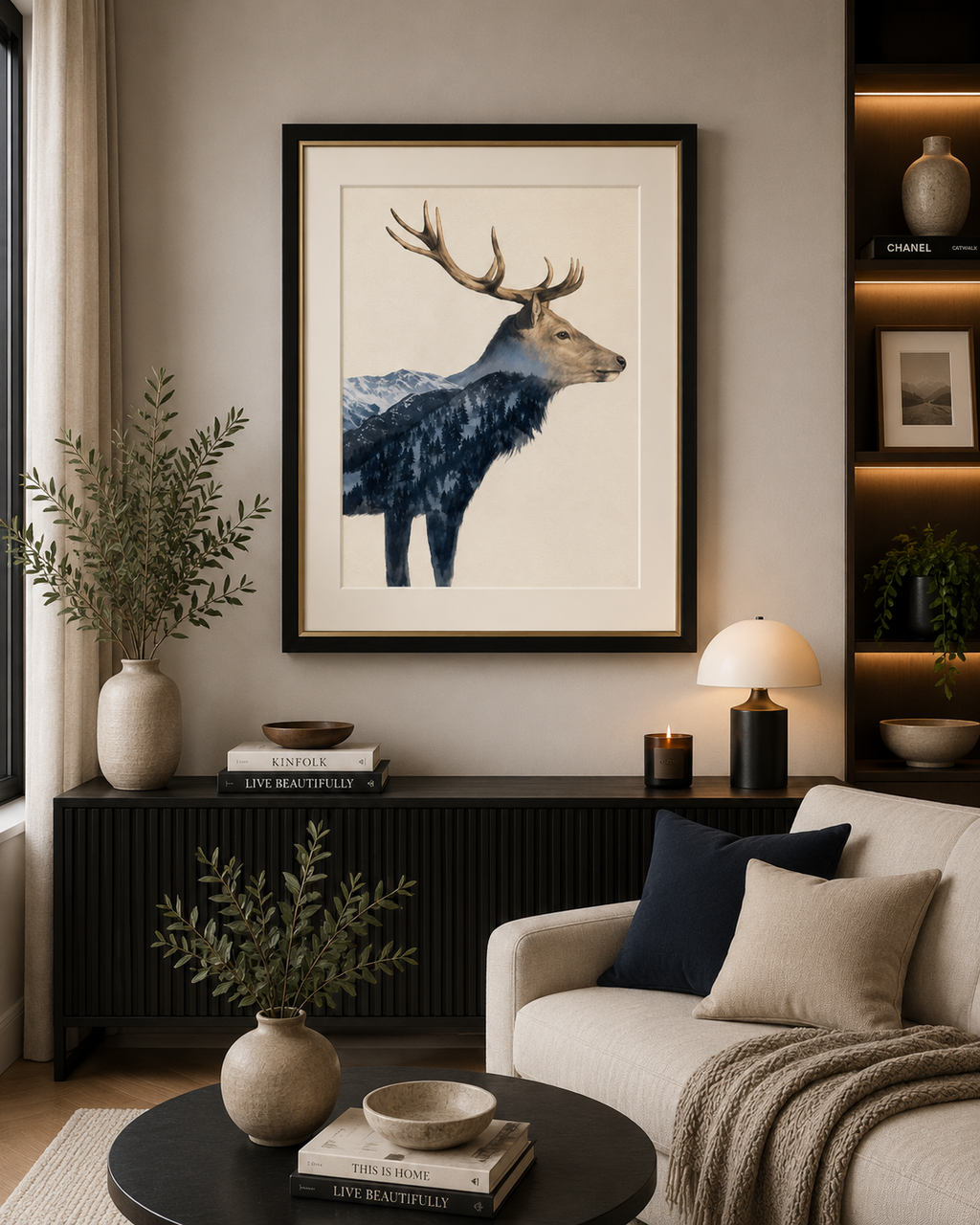 Alpine Stag Wall Art – 40 × 50 cm. item No: kz-002