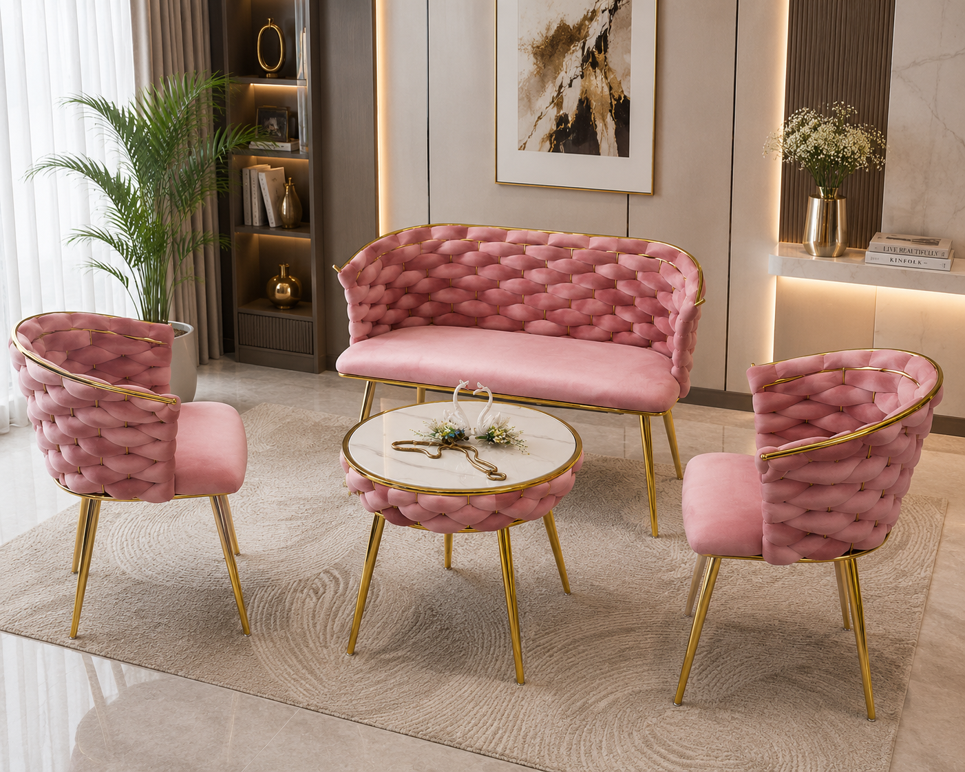 Modern Luxury Lounge Set – 4 Piece Set. Item No: Y28-Y28-Z-01