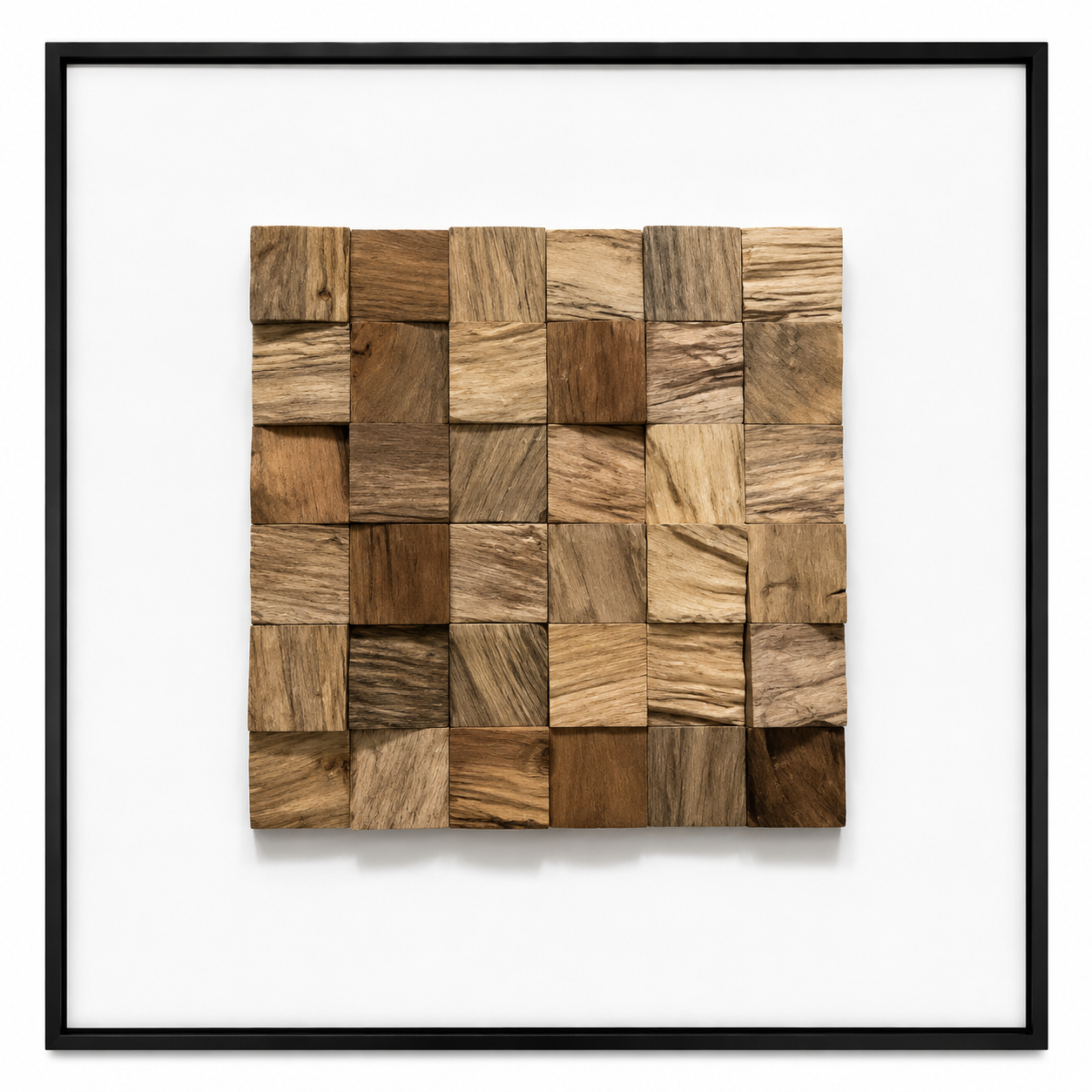 Wood-Look Resin Mosaic Wall Art – 80 × 80 cm. Item No: LY-030