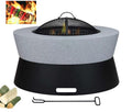 Modern Outdoor Fire Pit with Grill – Magnesium Oxide Stone Design (72-72-44cm)